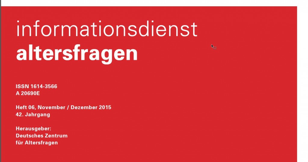 Cover Infodienst Altersfragen 12/2015