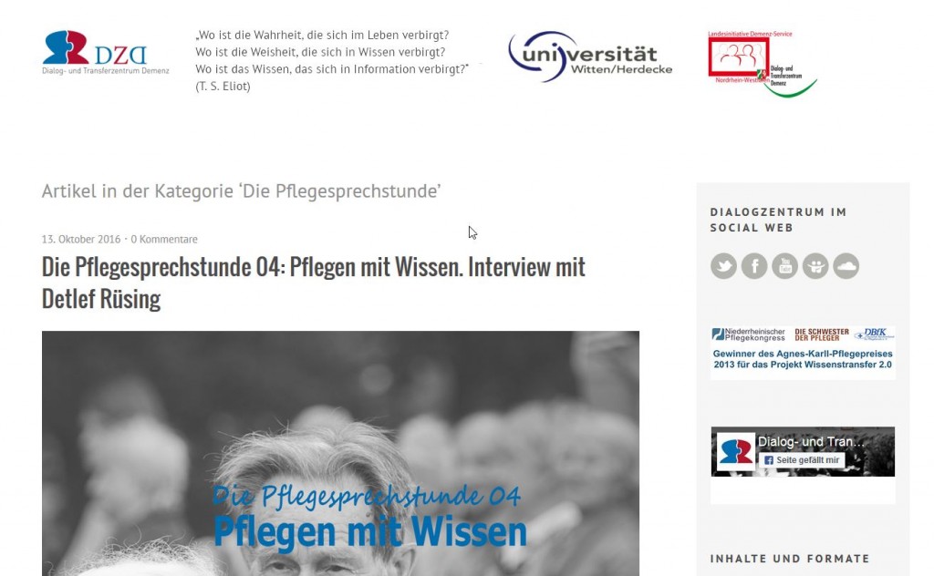 Screenshot der Website