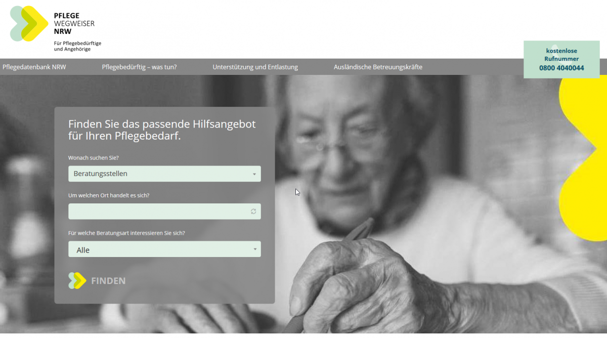 Screenshot der Website