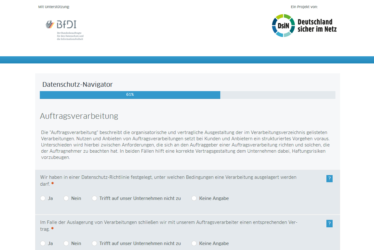 Screenshot-Datenschutz Navigator