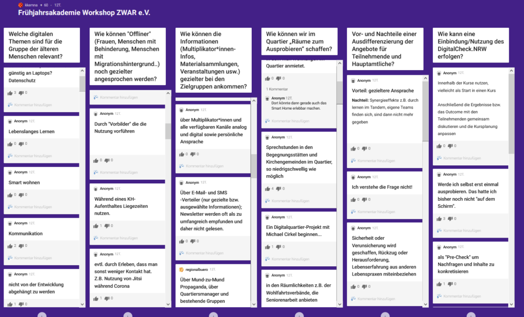 Arbeitem im Padlet