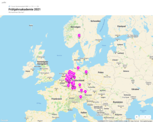 Padlet der Standorte der Teilnehmenden