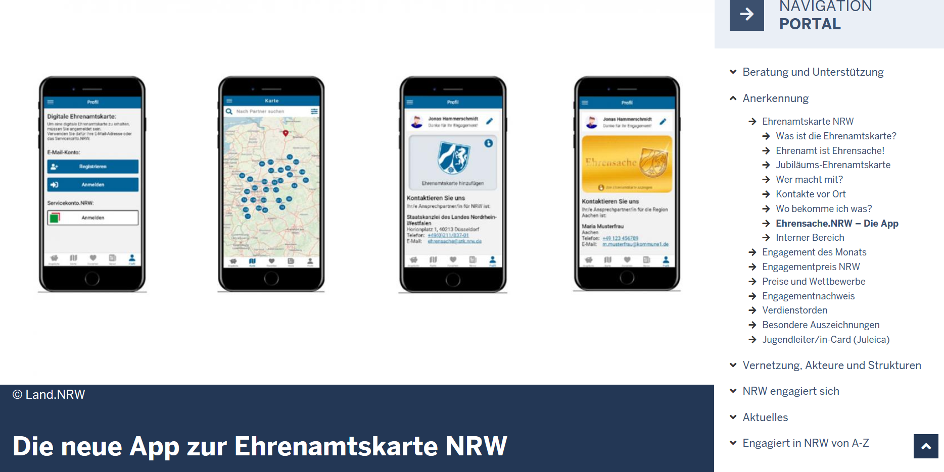 Screenshot App zur Ehrenamtskarte