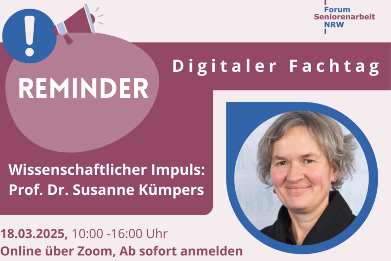 Reminder: Erster digitaler Fachtag Forum Seniorenarbeit 2025